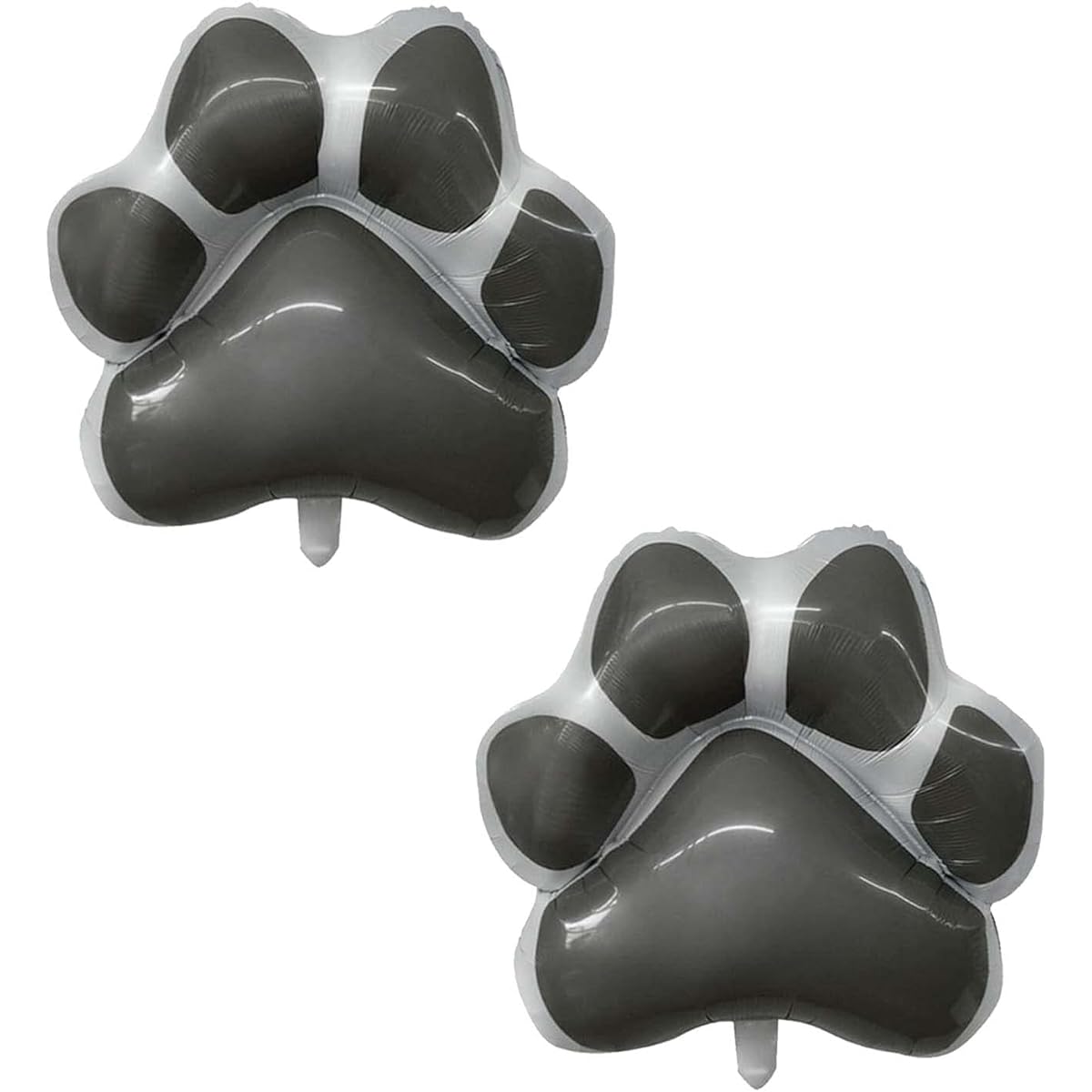 BIEUFBJI Dog Party Balloon Decorations Gray Dog Paw Foil Balloons Baby Shower Kids Birthday Pet Party Decorations (2pcs)