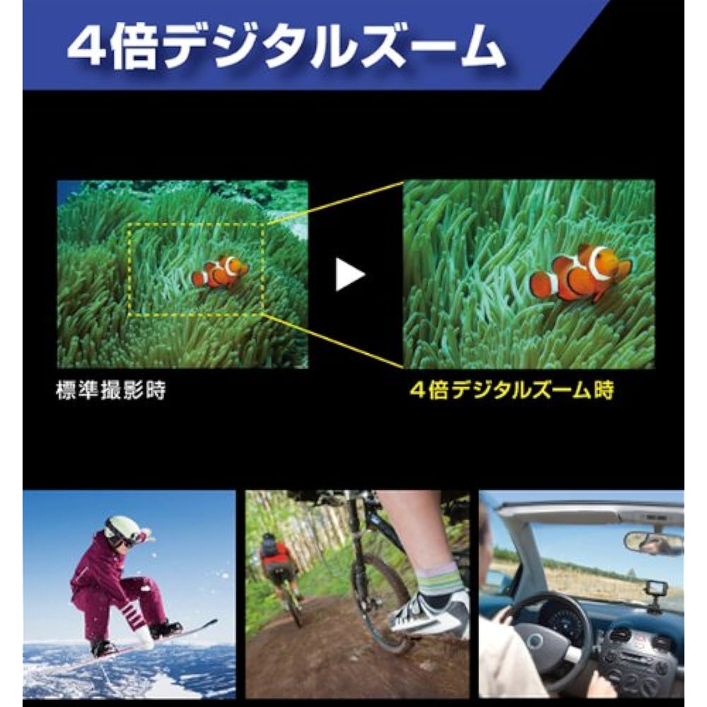 YAMAZEN Curium Action Movie Camera Ocean Blue AMC-12SA(OB)