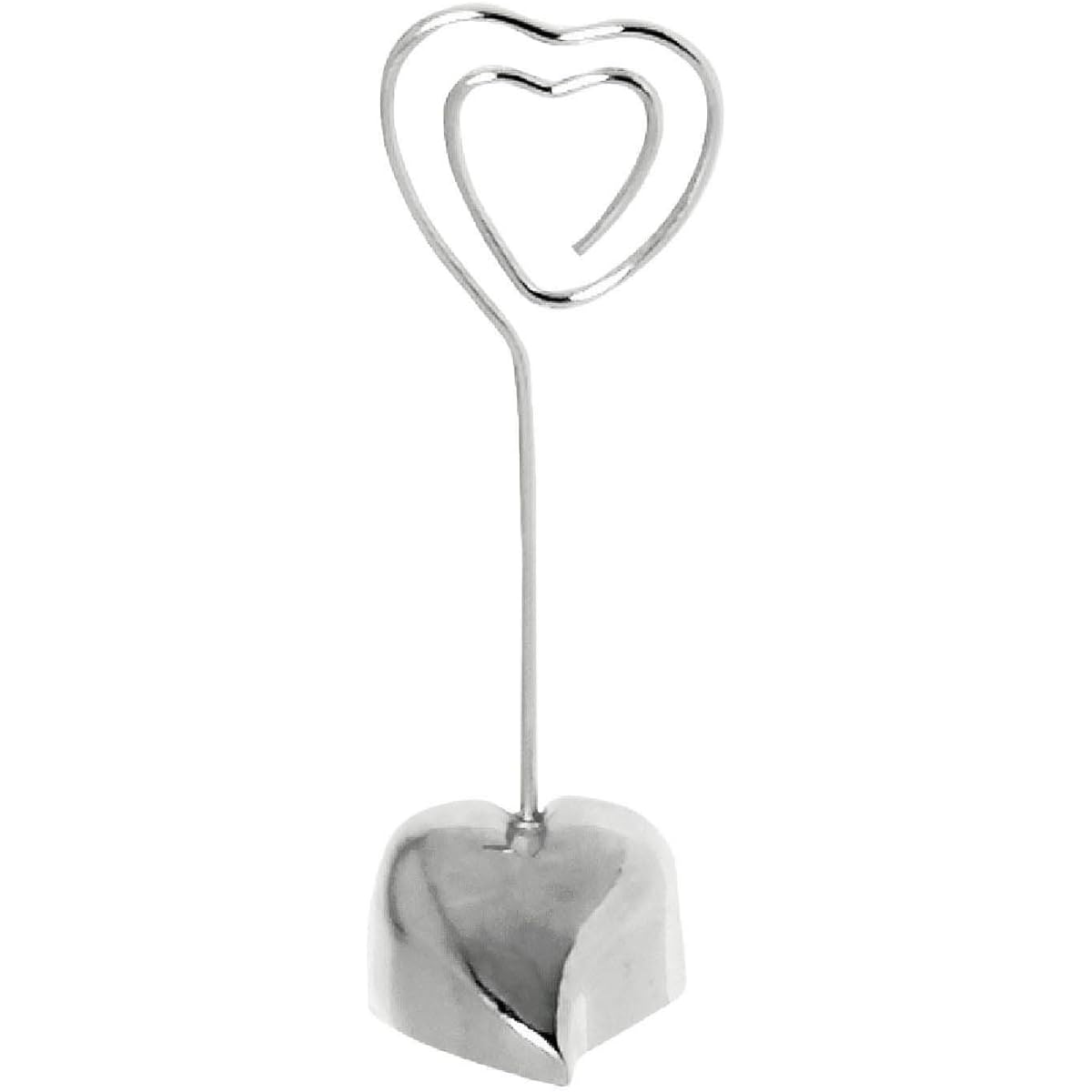 Silver Loving Heart Placecard Holder