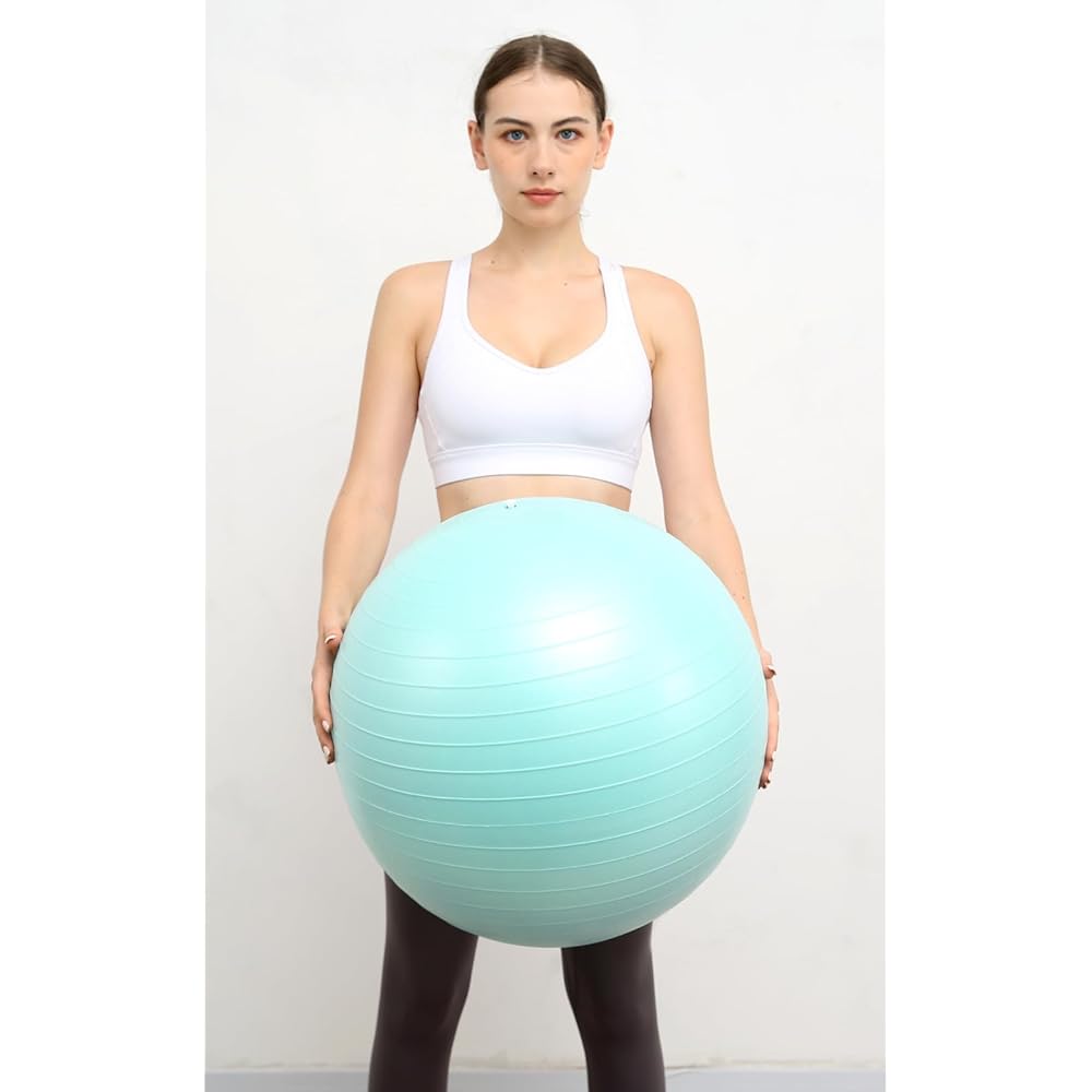 aube Balance Ball Chair with Cover, Diameter 55cm, Balance Cushion, Yoga Ball, Pilates Ball, Hand Pump Included
