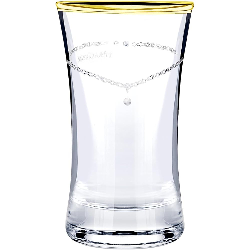 [Lara Christie] Ochoco Set Liquor Glass Shot Glass Pair Glass Gift Platinum Gold Edge Wrap 90ml lh-84-0005p