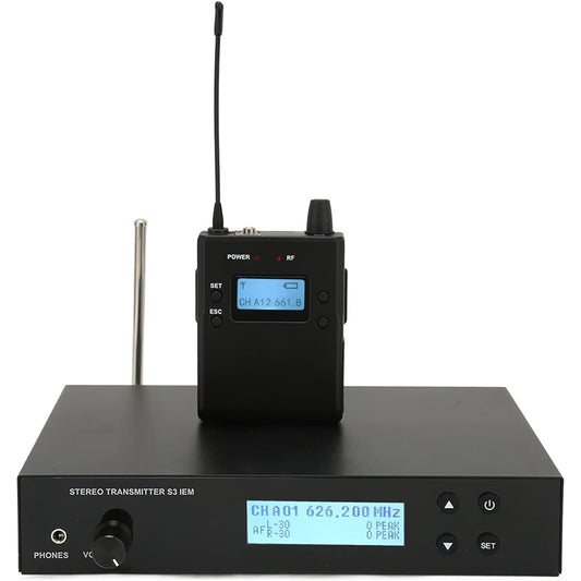 Wireless Earphone Monitor System, 626-662MHz 90dB 3 Mode Monitor Ear Return System Mixing Stereo Mono Wireless Music Recording, Ear Monitor System for Stage/Studio/Band Singer, 110-240V(#1)