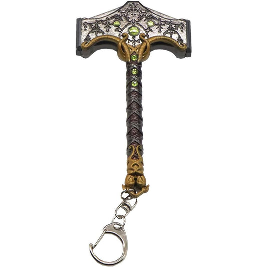 Metal Weapons Thor's Hammer Metal Mjölni Kratos Weapon Figure Desk Decor Backpack Pendant Party Supplies Gift Game Collection Gift, Gold, Mini