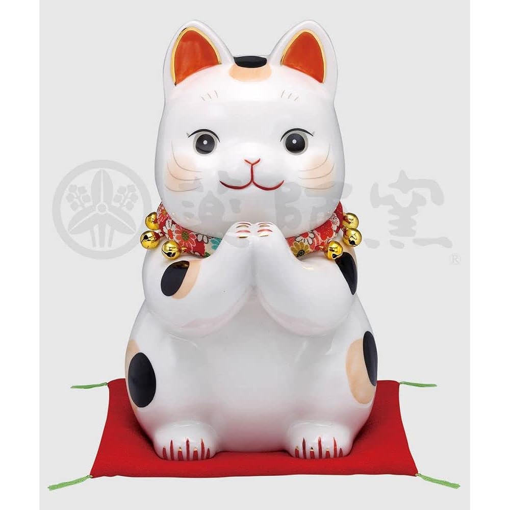 Yakushigama Ayae Fukufuku Onegai Cat (Extra Large/Piggy Bank) [7830] Improve Luck Feng Shui Ornament Interior Cat Cat White Size: Height 23(cm)