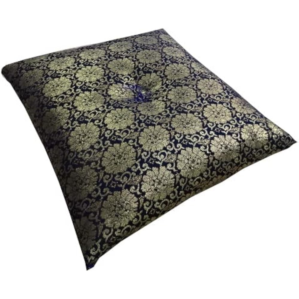 Every Bedding Factory Memorial Service Happan Gold Brocade Peony (59x63cm) Buddhist Altar Cushion Made in Japan