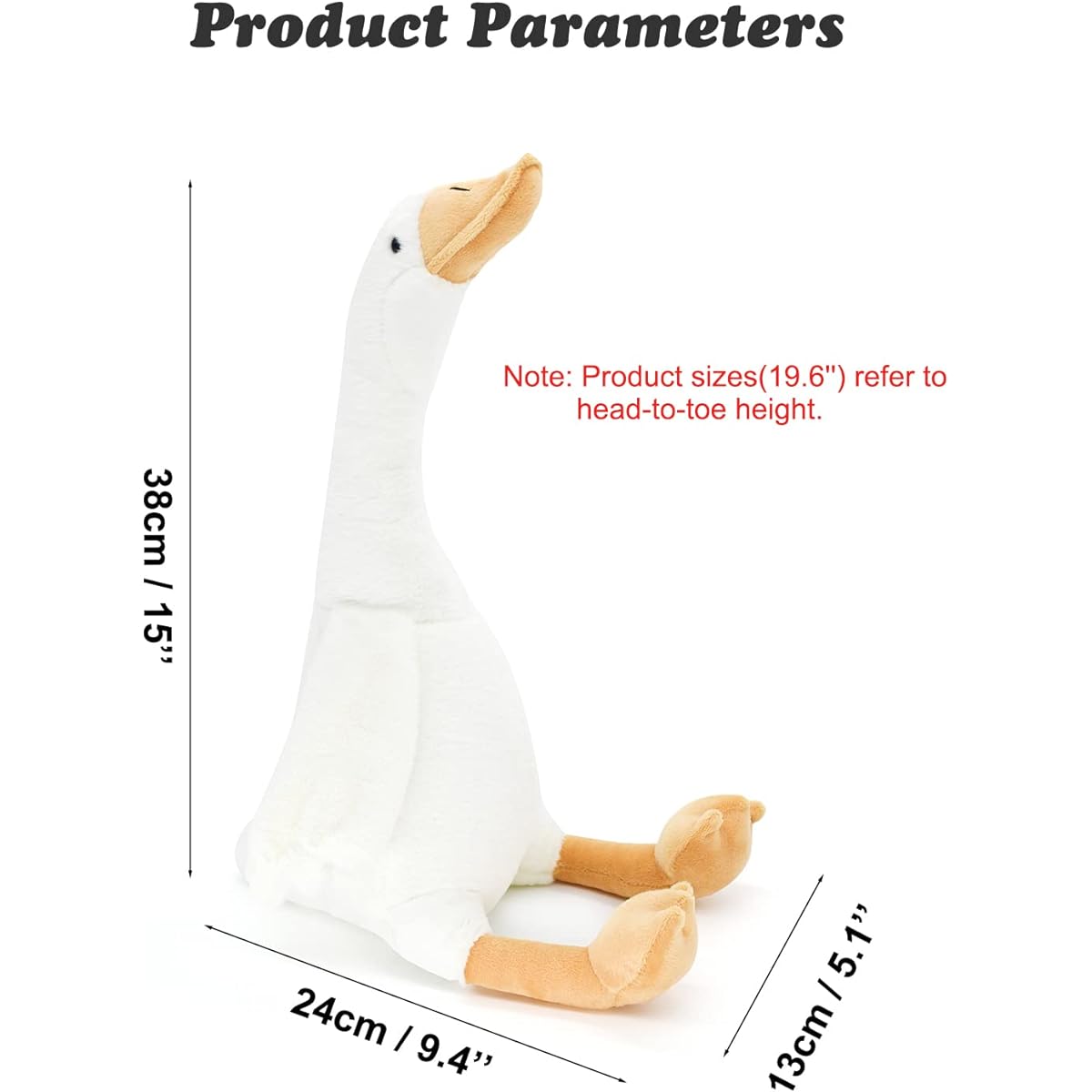 HWD 19.6" Goose Doll Soft Stuffed Animal Swan Toy for Kids Toddlers Birthday Christmas Gift