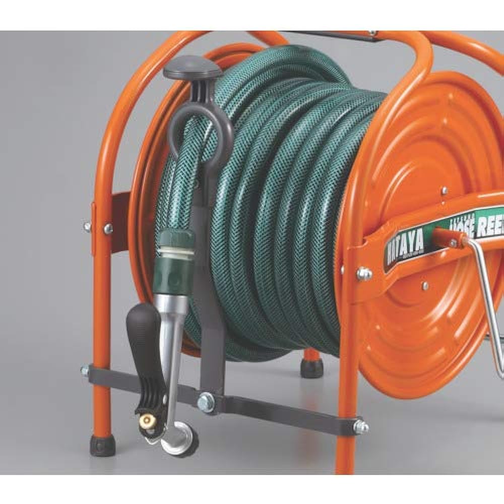 HATAYA Tetsuno Hose Reel Body Only 20m Winding Algae-proof Hose Powder Coating Compact HSA-0N(G) Green