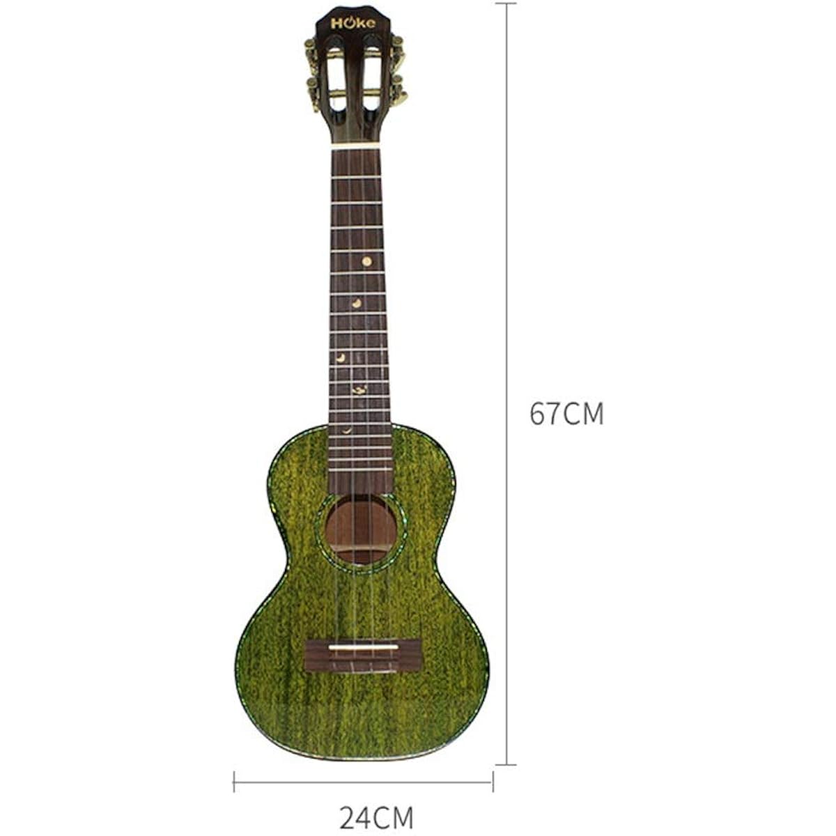 Ukulele Mahogany Hawaii Guitar Ukulele Musical Instrument Starter Gift Concert Ukulele (Color: Green, Size: 26 inches)