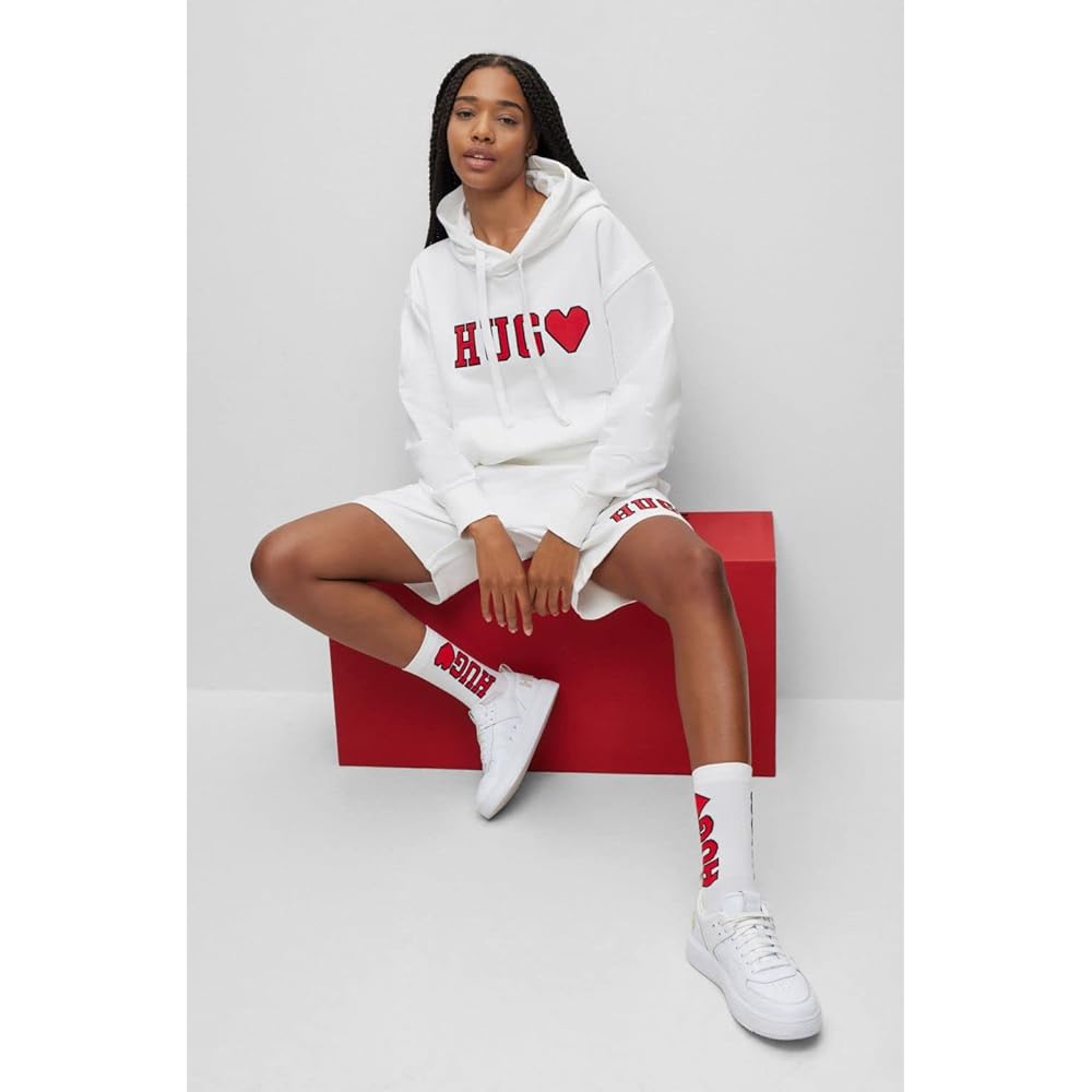 [HUGO] Hoodie Unisex Cotton Terry Logo Artwork Hoodie