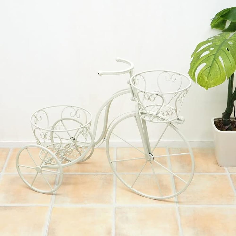 Murataya Sangyo Iron Planter Tricycle Cream 6359