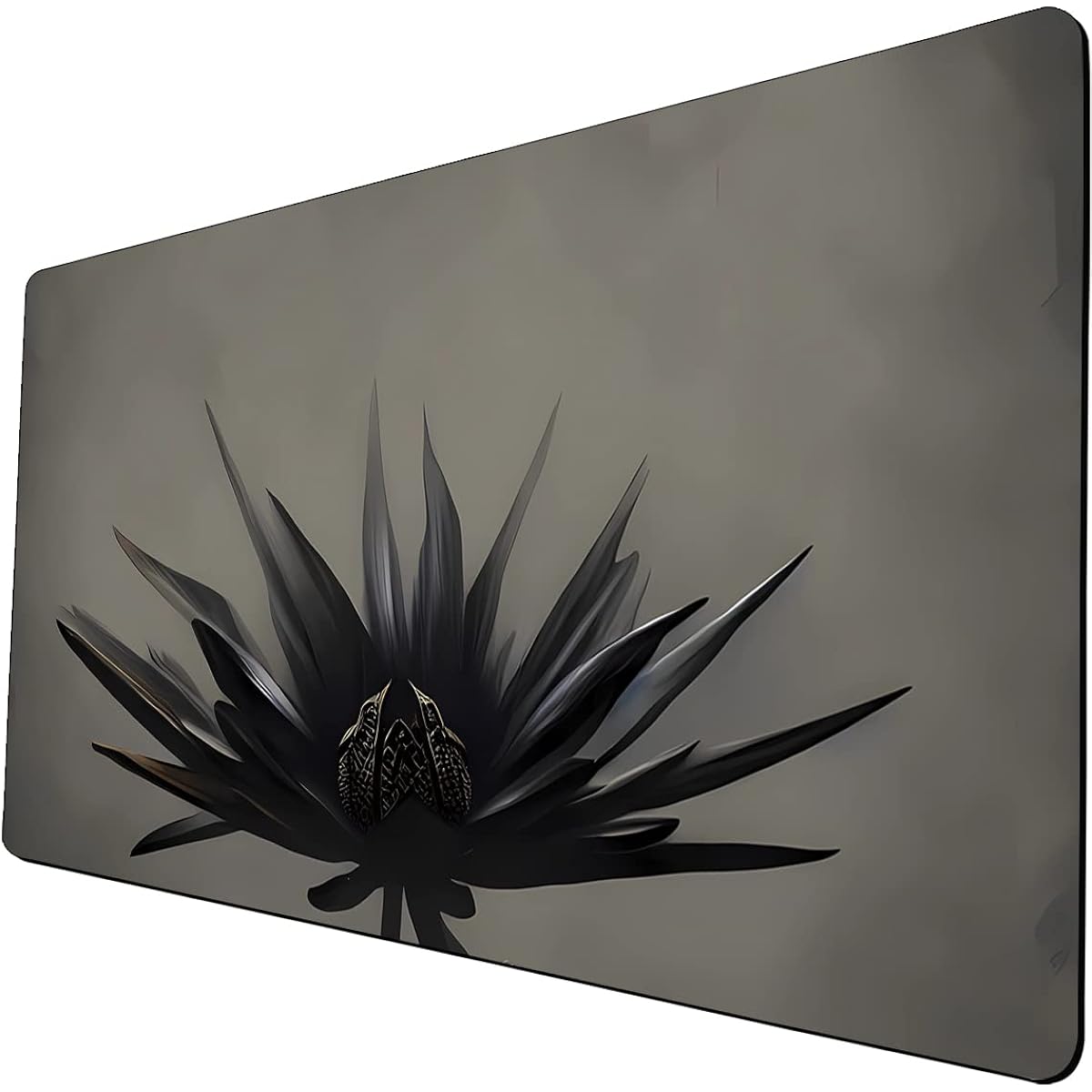 Fantasy Black Lotus TCG Playmat 24 x 14 Inch Game Mat MTG DTCG CCG RPG Trading Card Inked Game Playmat Smooth Surface Battle Game Rubber Collection Cool 13