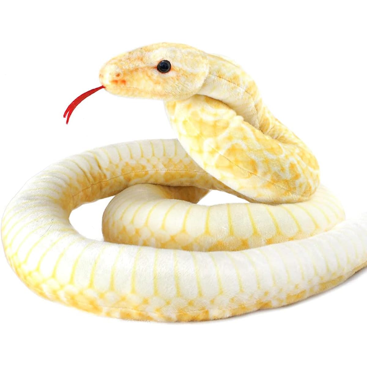 Xshelley 120 Inch Height Simulation Extra Long Snake Soft Stuffed Snake Stuffed Animal Large Stuffed Animal Kids Toy Gift (Yellow Snake)