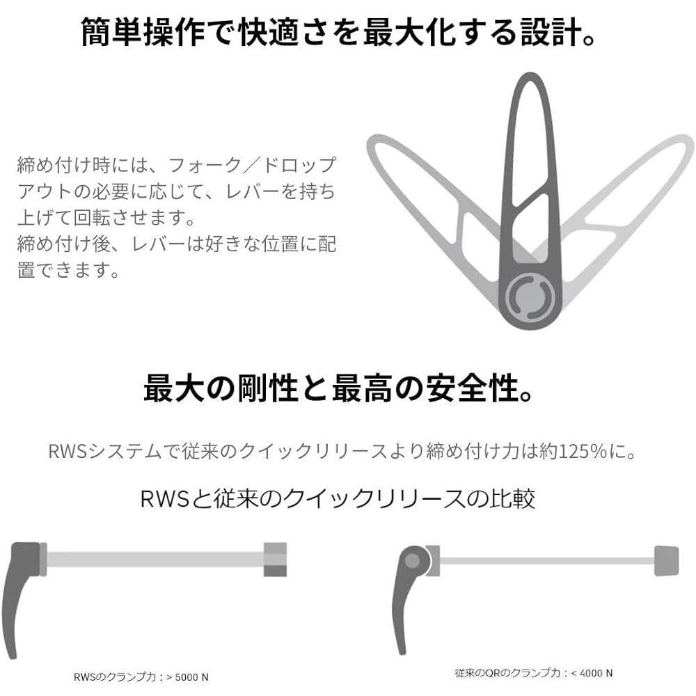 Set of 2 DT Swiss Front & Rear RWS Quick Release HWQASM00S2932S HWQASM00S1050S [Parallel Import]