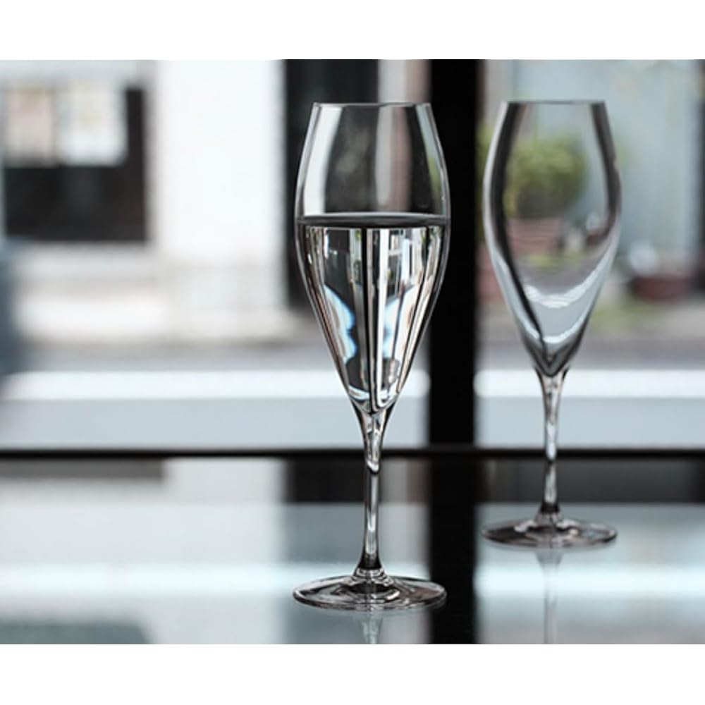 Kimura Glass Store [Piccolo 6oz Flute Set of 6] Flute Glass Champagne Champagne Glass Cocktail Glass Stylish Glass Usuhari Glass Made in Slovakia Color Crystal 200cc