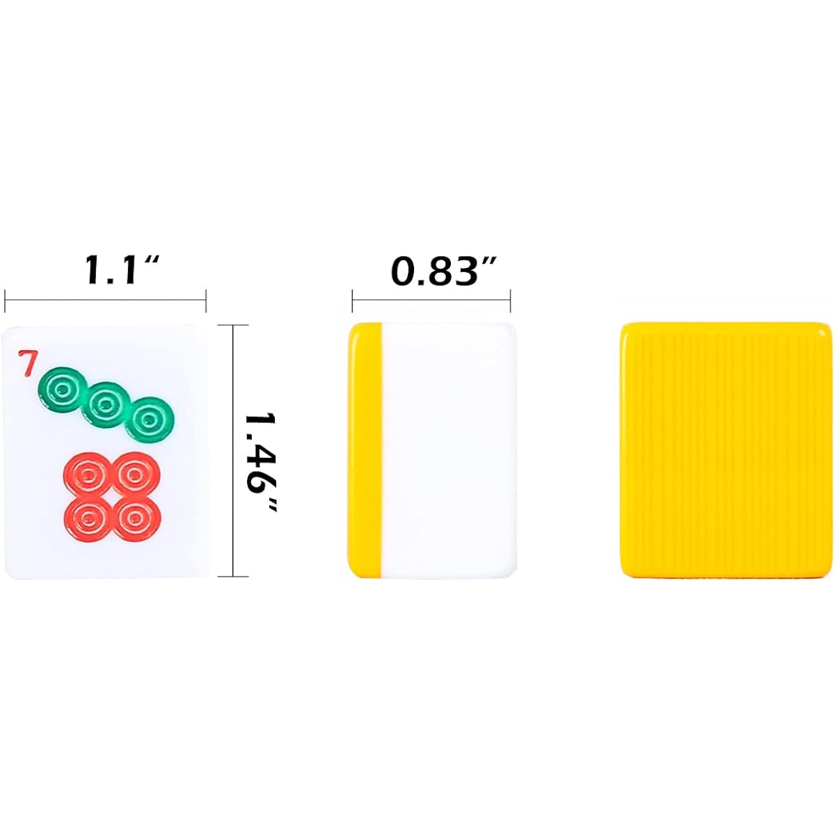 GUSTARIA Chinese Mahjong Set XL with 144 Numbered Melamine Yellow Tiles, 3 Dice, Wind Indicator, Travel Case, and English Instructions (Mahjong, Mahjong, Magic)