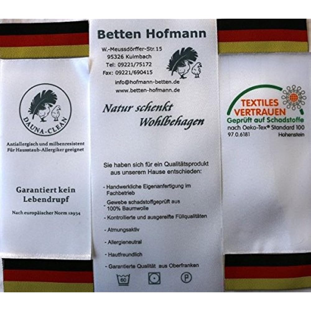 Betten Hofmann (founded in 1931) [Reliable and safe, German-made washable high-quality feather Hungarian mother goose 100% value set of 2 nude cushions] Washable 50x50cm Comes with the world's strictest ecological certification White