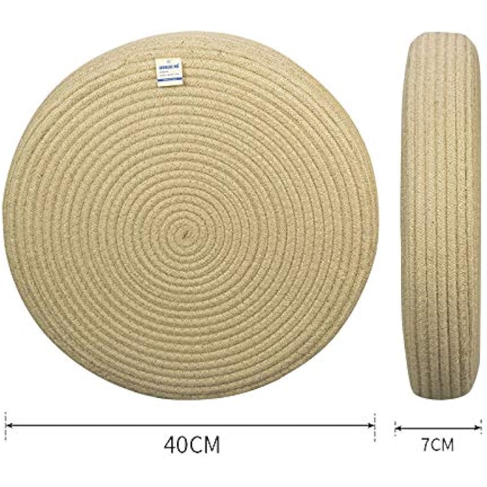 Eco-friendly jute thick cushion material tatami cushion natural grass mat round tatami bay window cushion mat pad (set of 2)