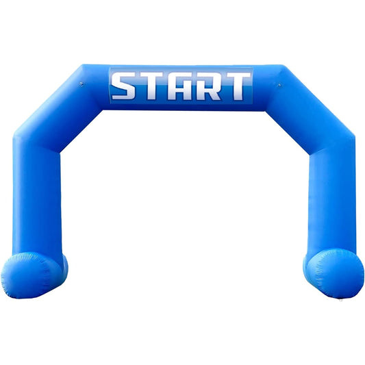 TKLoop 20ft Inflatable Arch Blue Start Finish Line Banner Powerful Blower Hexagonal Inflatable Archway for Racing Outdoor Advertising Commercial