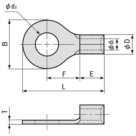 JAPPY Bare crimp terminal Round terminal (R type) R 14-5 JP (100 pieces)