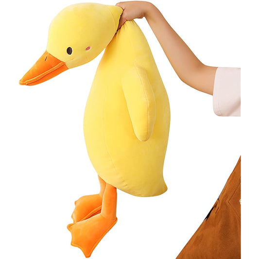 Velvety Yellow Duck Stuffed Animal Soft Hugging Pillow, 35.4 Inch Giant Lifelike Stuffed Animal Duck Animal Cuddly Mallard Stuffed Animal Gift Christmas Birthday