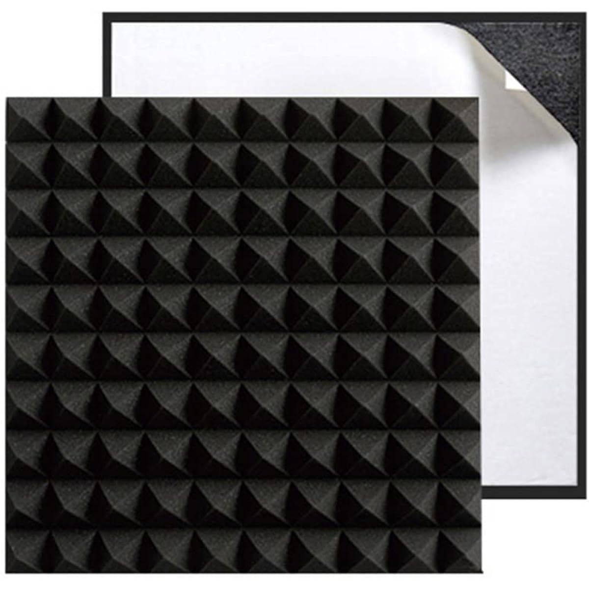 10pcs Soundproof Studio Foam, Acoustic Foam 5CM Thick Sound Absorbing Foam Panels for TV Room, Home Office or Studio (Grey 50*50*5CM) (Black 50*50*5CM)