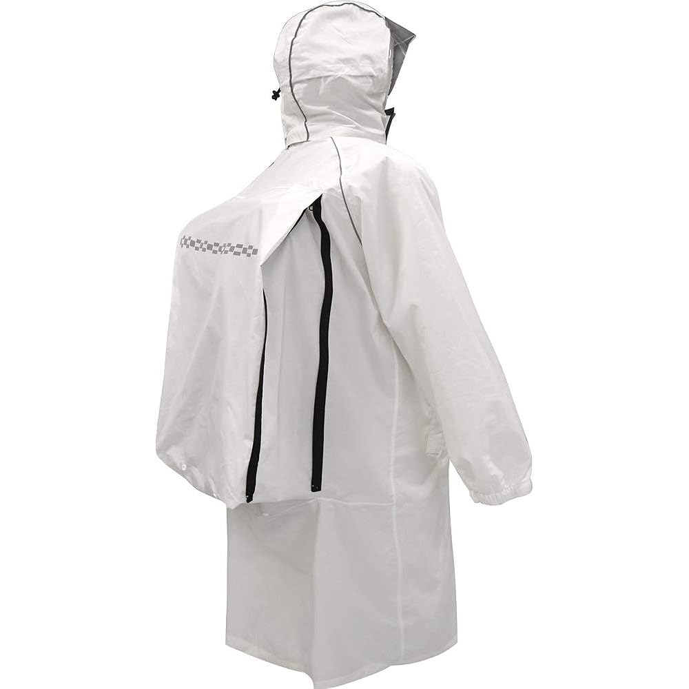 Koshin Rubber Raincoat White 3L Hood Detachable Giant Killing Coat GK-218 H0236AV