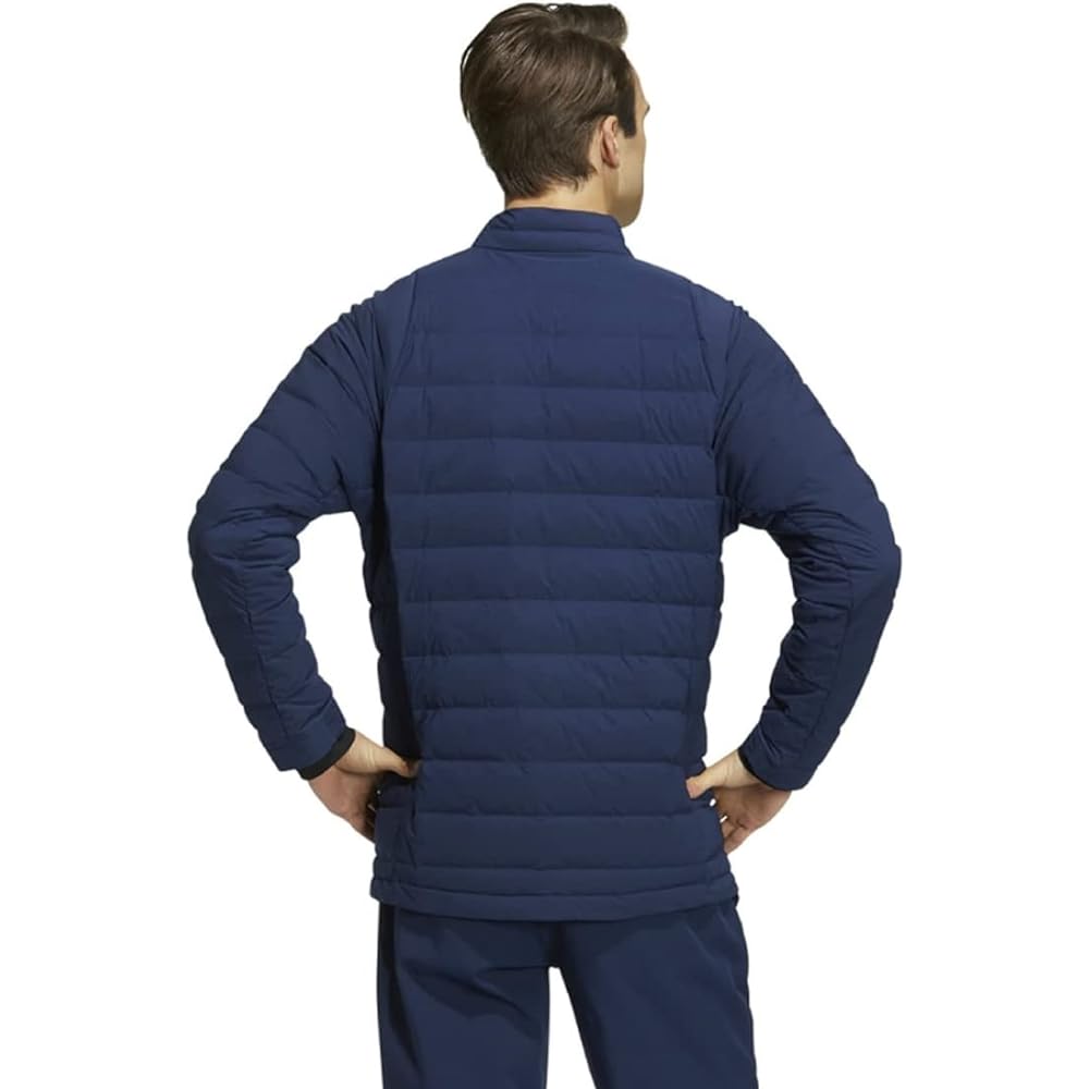 [Adidas Golf] Men's Golf Jacket, Lightweight Mini Lip Thermal Long Sleeve Full Zip Down Jacket