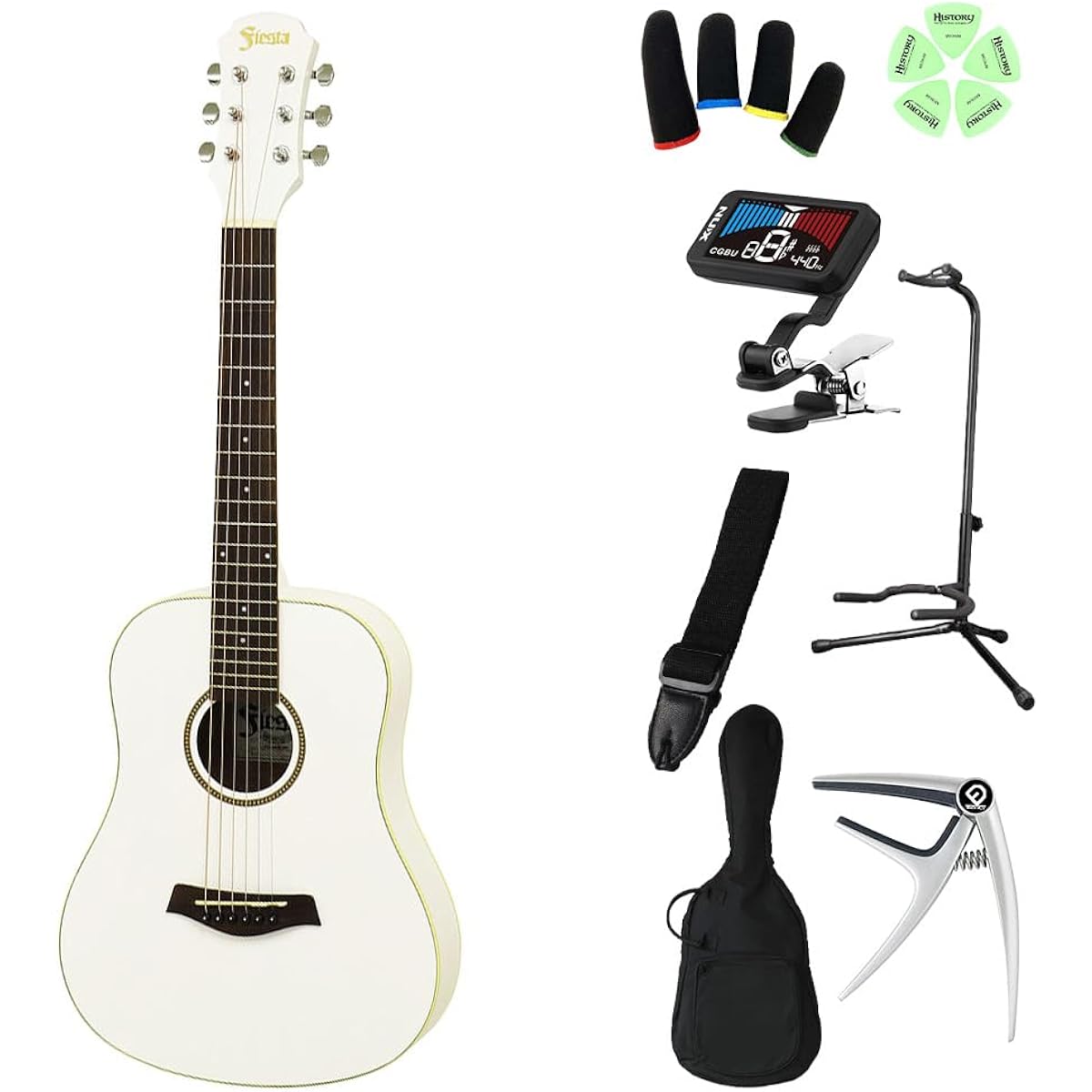 Fiesta FST-MINI Can be played from age 4! Kids guitar beginner set Acoustic guitar for children MH Mini guitar Fiesta