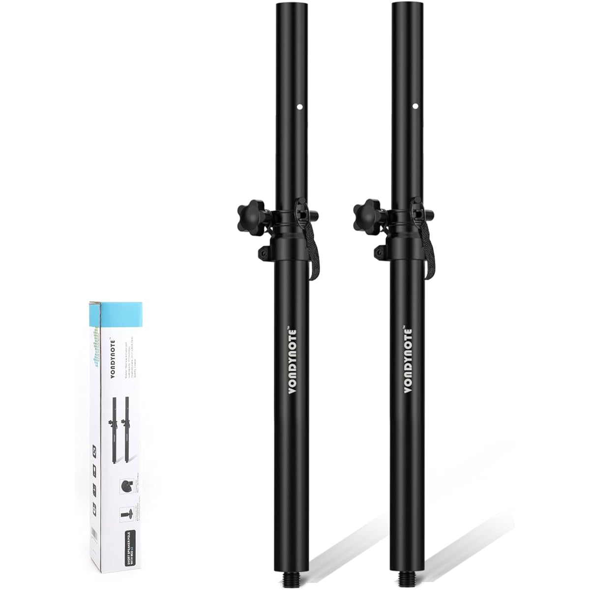 Vondynote Short Speaker Pole Set of 2 Subwoofer Mini Speaker Pole Mount Adjustable Height M20 Thread and 35mm Adapter Speaker Extender