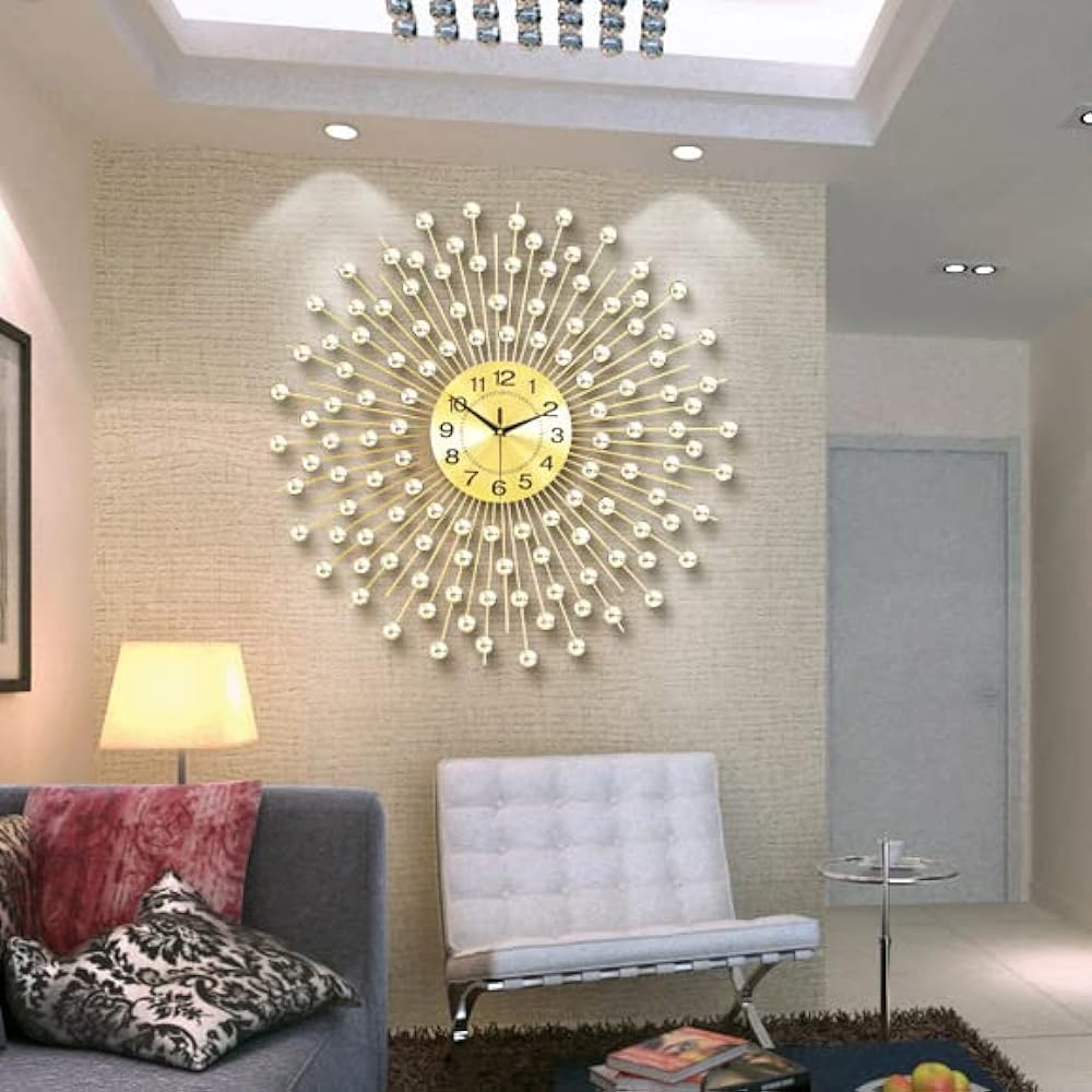 Large Wall Clock Wall Clock Stylish Wall Clock Hook and Wall Clock Quiet Cute Scandinavian Interior Simple Modern Bedroom Living Room Office Room Decoration Gift Diameter -60cm