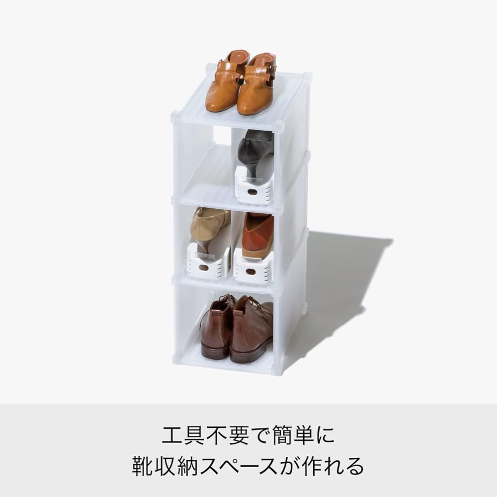 Like-it Shoe Storage Shoe Grid 6 Boxes Natural SG-02L Easy Assembly Type No Tools Required Shoe Box Clothes Storage Box Organizer Approx. Width 50.5 x Depth 35 x Height 64.5 cm