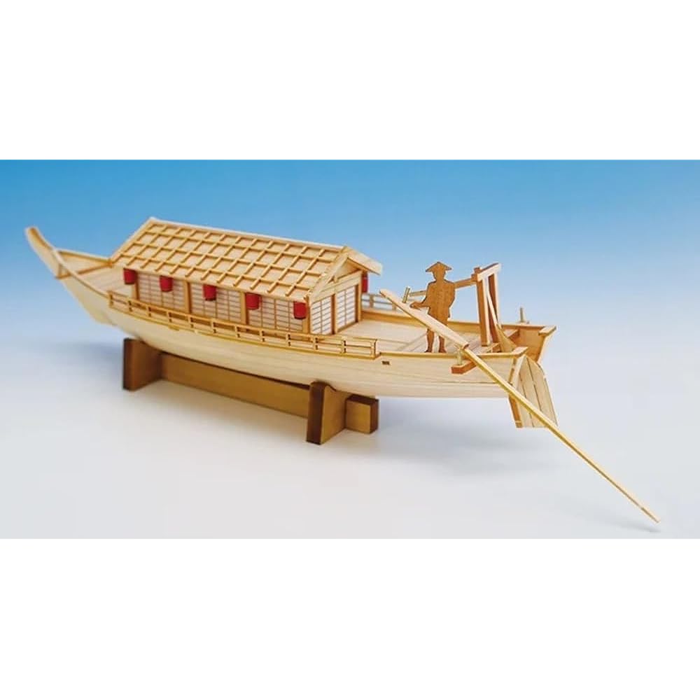 Woody Joe Mini Japanese Boat Houseboat Wooden Model Assembly Kit