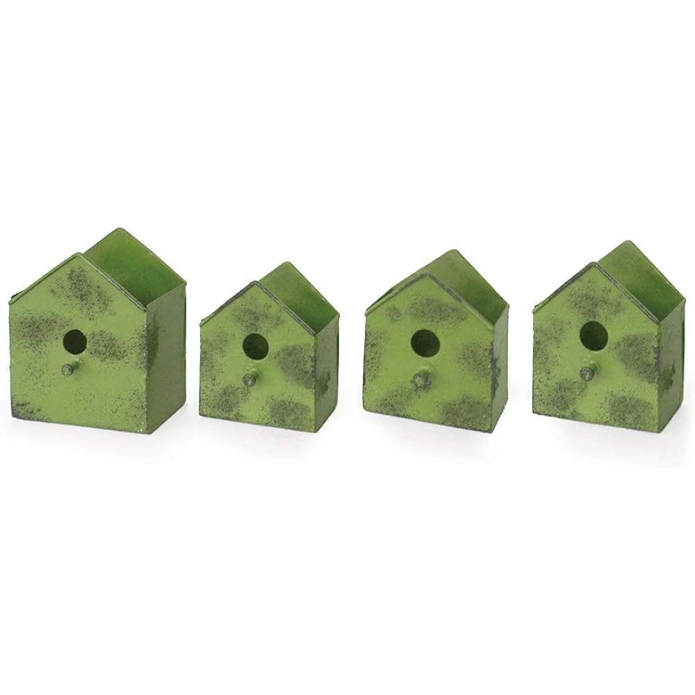 Azi-azi Wall Tree B with birdhouse planter (L/1 piece S/3 pieces) Green 54 x 11 x 62 cm