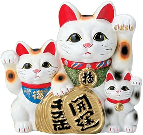 Domestic Tokoname Ware Lucky Cat Lucky Cat Three White Cats No. 10 765-17-904