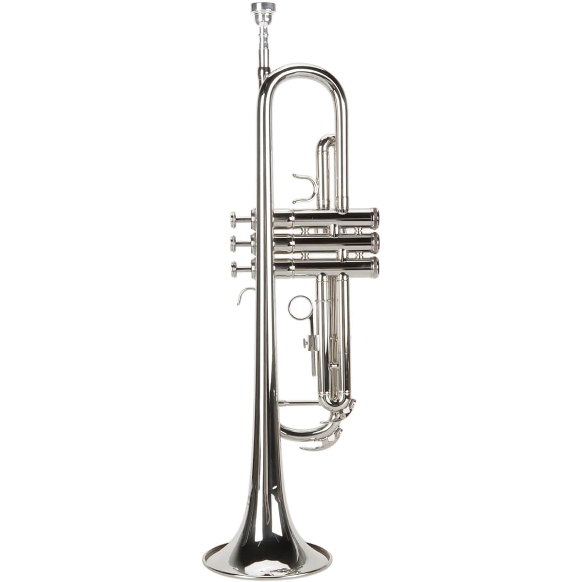 Trumpet Wind Instrument Bb Trumpet Set Integrated Design Strong Airtightness Ideal for Daily Playing (Silver)