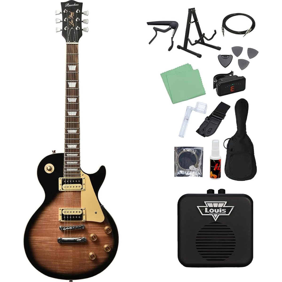 Bacchus BLP-FMH/R TS Electric Guitar Beginner 14-piece Set [With Mini Amplifier] Tobacco Sunburst Bacchus