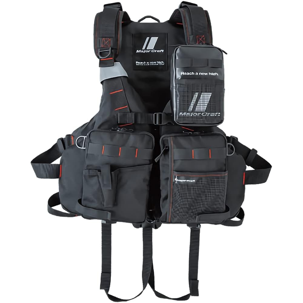 Major Craft Game Vest Okappari Shore Jigging & Egging Model Black/Pro Black Free Size MCGB-MULTI (2022 Model)