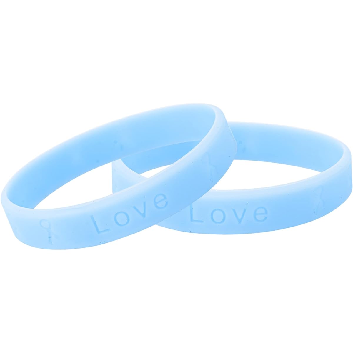 Light Blue Silicone Bracelet - Light Blue Color Rubber Wristband Perfect for Prostate Cancer, Trisomy 18, Cushioning, Dural Disease Awareness, Grave Disease, Fundraising, Gifts - Perfect for Women and Men