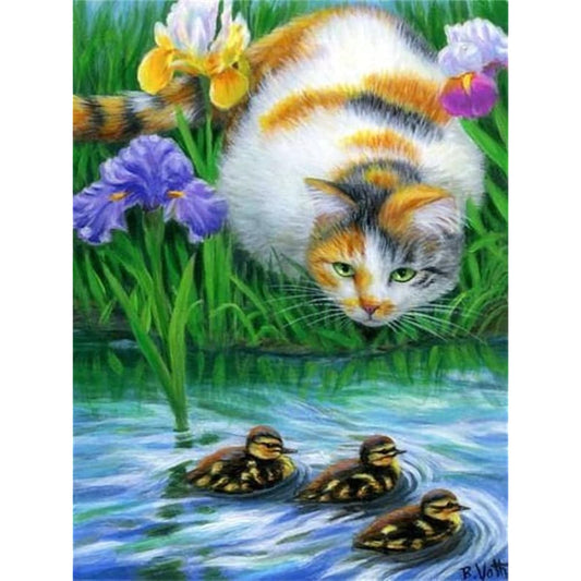 ARTomo Puzzle "Oil Painting/Diamond" DIY "Number Oil Painting/Diamond Art" Coloring Book Digital Number Painting Painting Kit Anyone can easily and enjoyably create authentic art (Diamond, Frameless, 60x80cm, Animal Painting-029)