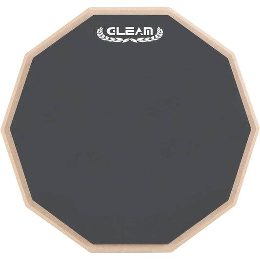 GLEAM Drum Practice Pad 8 inch - Silicone surface, maple base sponge back (one side)