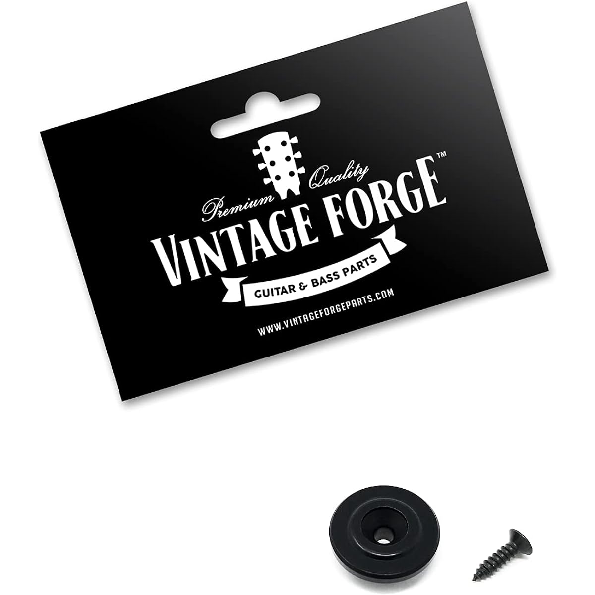 Vintage Forge Black Round String Retainer Guide Tree Fender Precision Jazz Style Bass Guitar with Screws BSR40-BLK