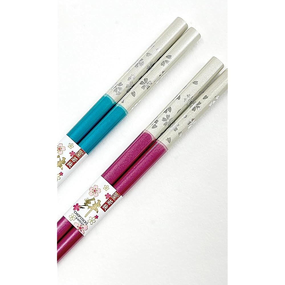 Couple chopsticks, cherry blossom pearl, blue, pink, dishwasher safe, paulownia box and wrapping included, gift for grandpa and grandma, Respect for the Aged Day [77]