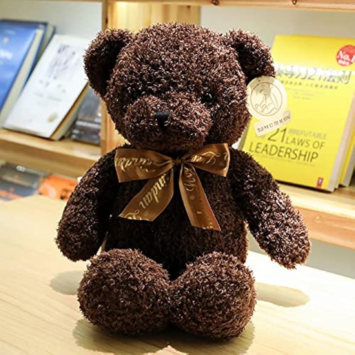 Souriant Teddy Bear Soft Stuffed Animal Wearing Tie Miguel Coffee L Size