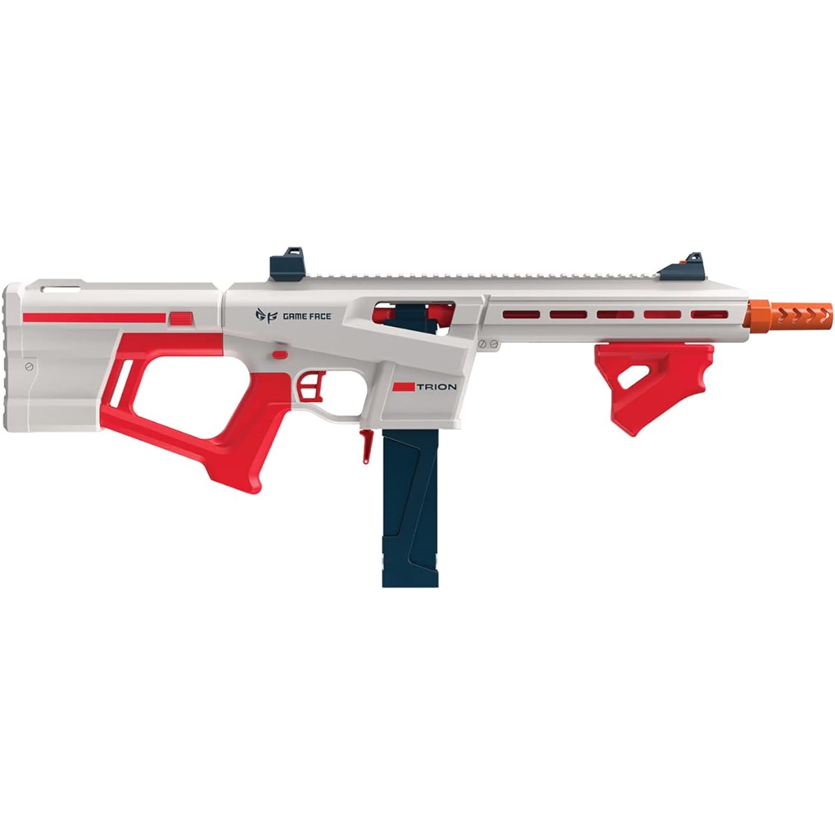 Game Face GFTBR Trion Competition Level Spring-Loaded Foam Dart Blaster, Red