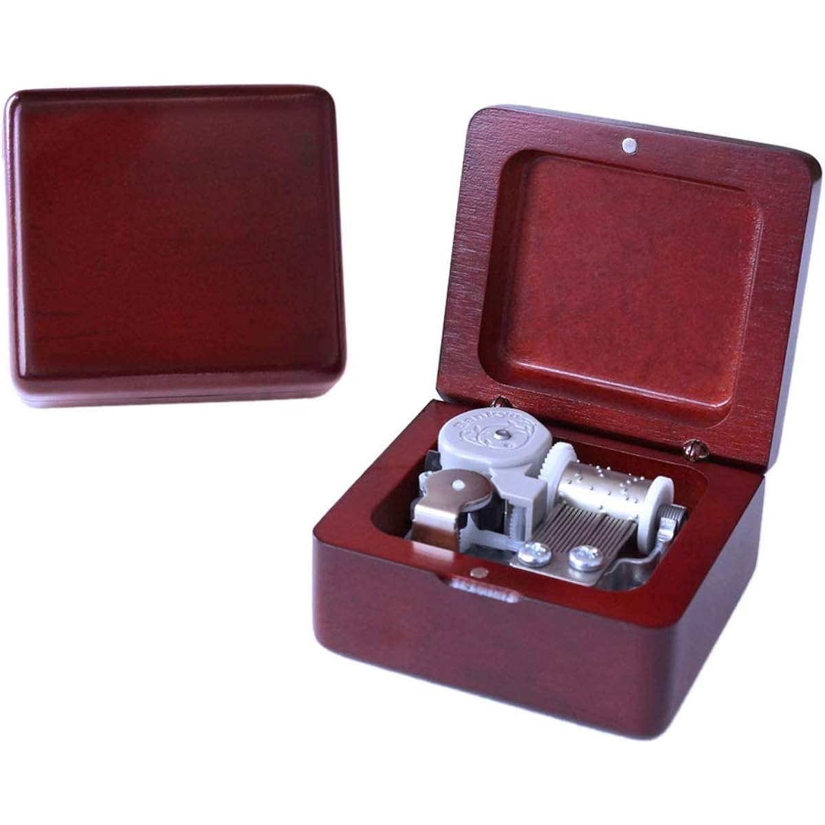 Sinzyo Music Box Vintage Wood Carving Mechanism Music Box Gift Birthday Valentine's Day Christmas (Love me Tender-Wine Red Box)