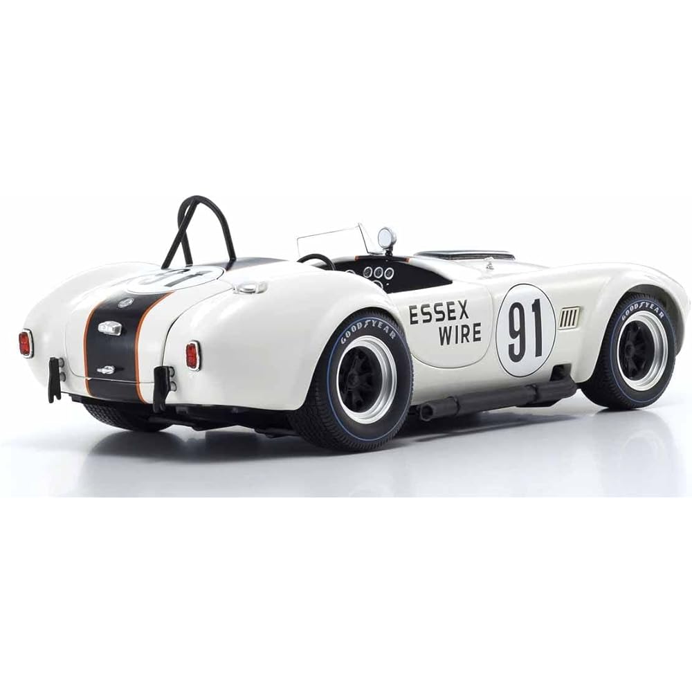 Kyosho Original 1/18 Shelby Cobra 427 S/C ESSEX WIRE #91 White/Dark Blue Finished Product KS08047EW