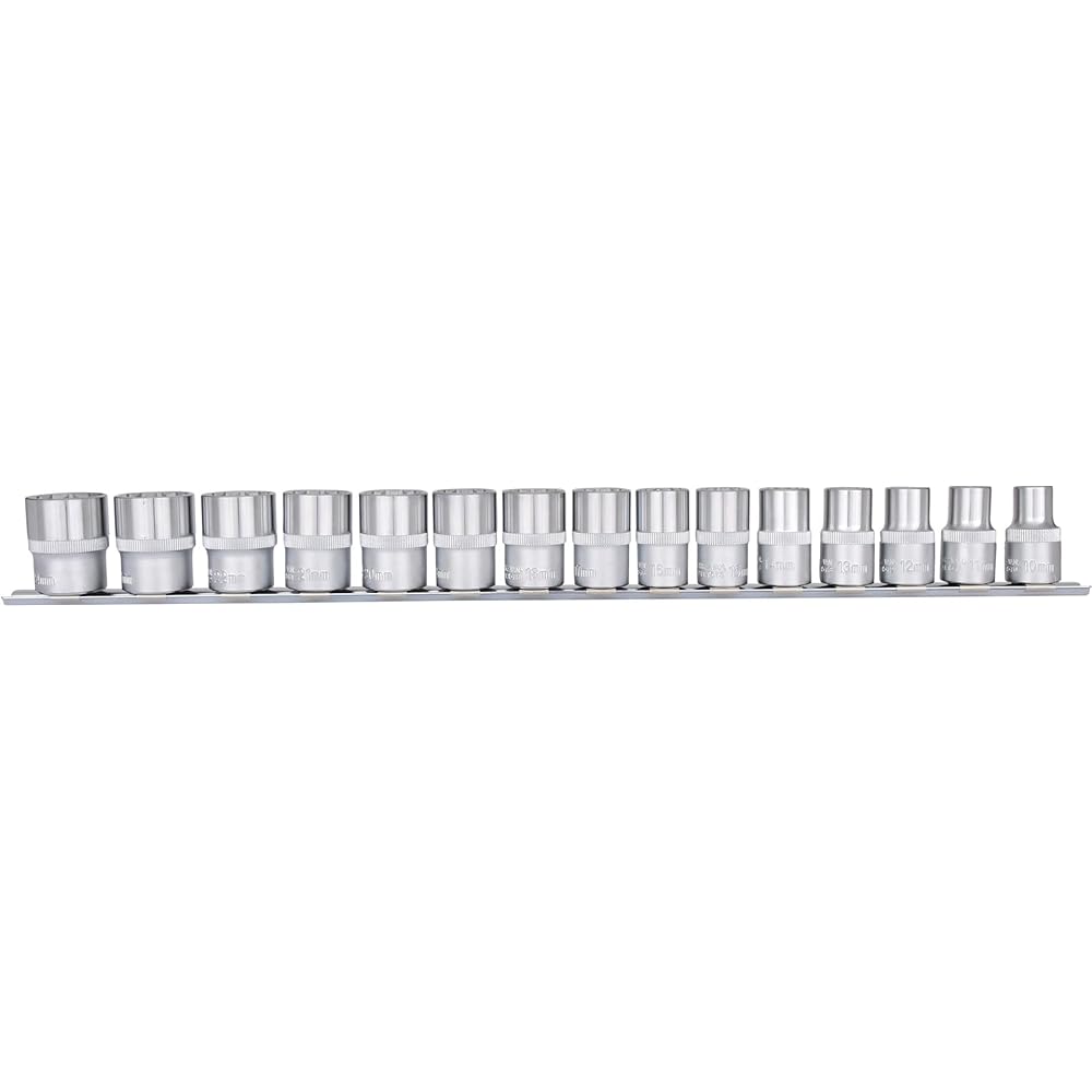 KS TOOLS 1/2" 12 Point socket set 15 pcs 10-24mm 911.1285