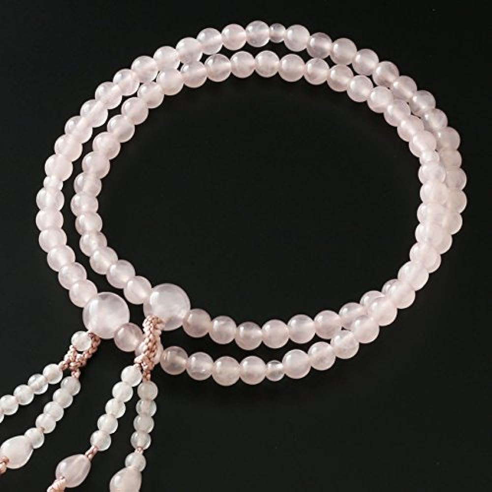 Kyoto Buddhist Altar Hayashi Prayer Beads for Eight Sects (For Eight Sects) Rose Quartz (For Women) Formal Official [Bead Bag Set] SW-089 Kyoto Prayer Beads