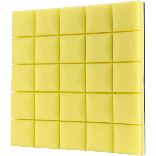Anti-noise Self-adhesive Soundproof Foam Panel, Office Sound Absorbing Cotton High Density Soundproof Wall Panel for Living Room Bedroom Studio (Black 50*50*6cm) (Yellow 50*5)