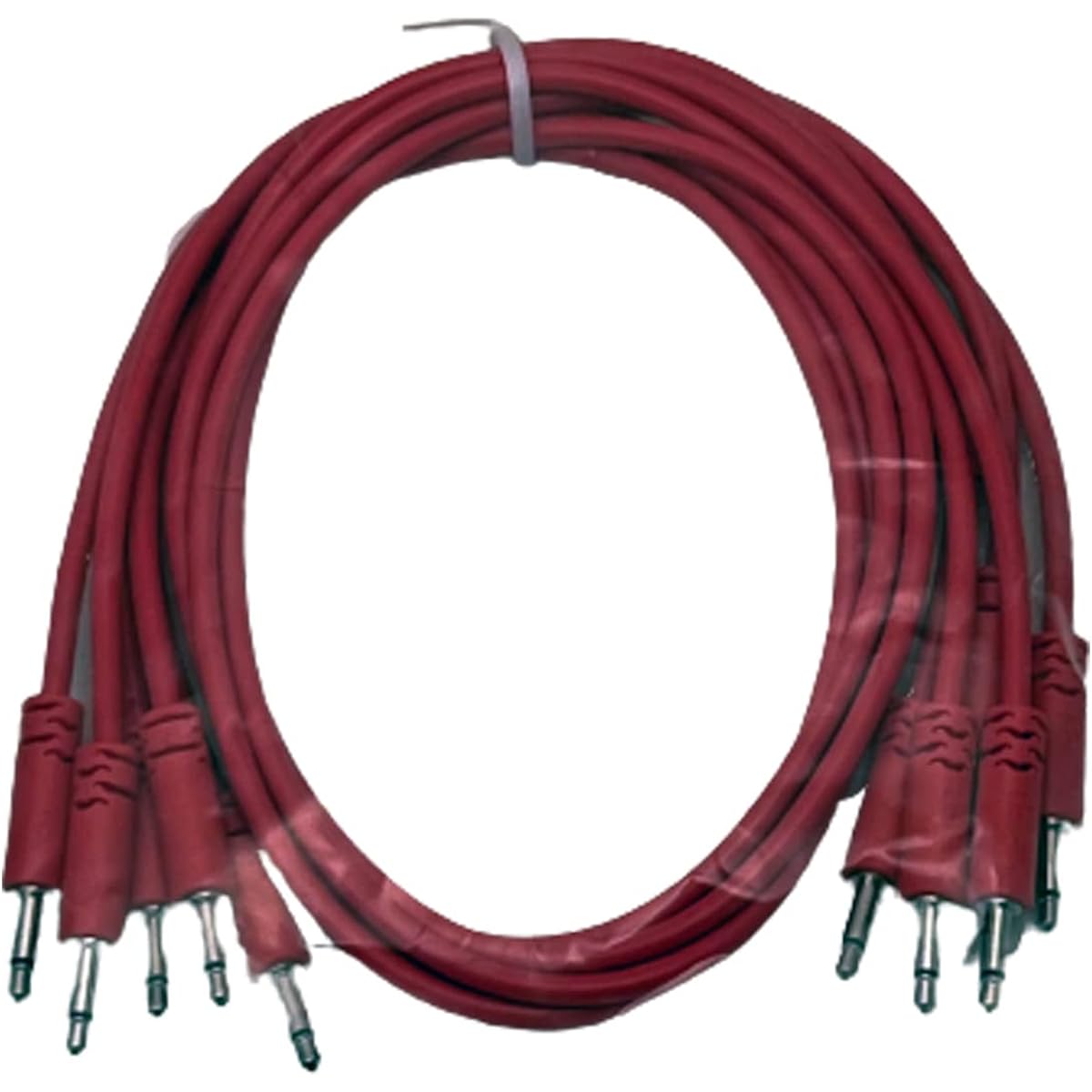 Starving Students Music Supplies Luigis Modular Supplies Spaghetti Eurorack Patch Cables, 5 Pink Cables, 24" (60cm)